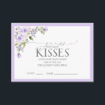 Elegant Lilac Lavender Floral Bridal Shower Game Enclosure Card<br><div class="desc">Designed to coordinate with my Elegant Lilac Lavender Watercolor Floral Bridal Shower Suite, this gorgeous bridal shower "guess how many kisses" card to go with the "guess how many kisses'' sign features a floral bouquet of soft, watercolor roses in shades of lilac and lavender, with lush green botanical leaves in...</div>