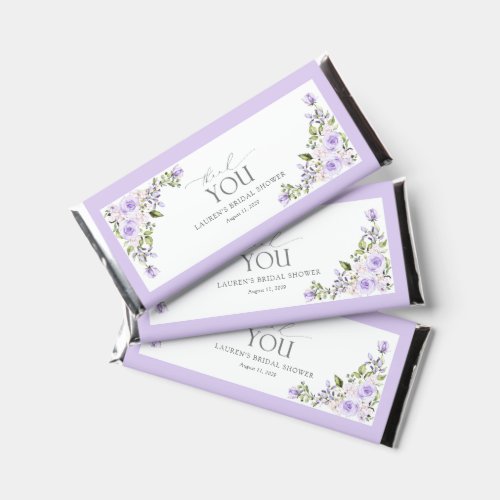  Elegant Lilac Lavender Floral Bridal Shower Hershey Bar Favors