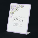 Elegant Lilac Lavender Floral How Many Kisses Pedestal Sign<br><div class="desc">Welcome your guests to the bridal shower with this stunning Elegant Lilac Lavender Floral How Many Kisses Pedestal Sign! Featuring an eye-catching rose watercolor florals design, in a sophisticated lilac and lavender color scheme, this pedestal sign brilliantly showcases hand written calligraphy and elegant serif typography. This beautiful piece of art...</div>