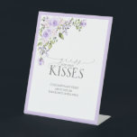 Elegant Lilac Lavender Floral How Many Kisses Pedestal Sign<br><div class="desc">Welcome your guests to the bridal shower with this stunning Elegant Lilac Lavender Floral How Many Kisses Pedestal Sign! Featuring an eye-catching rose watercolor florals design, in a sophisticated lilac and lavender color scheme, this pedestal sign brilliantly showcases hand written calligraphy and elegant serif typography. This beautiful piece of art...</div>