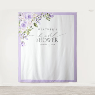Elegant Lilac Lavender Floral Shower Photo Booth Tapestry