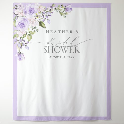 Elegant Lilac Lavender Floral Shower Photo Booth  Tapestry