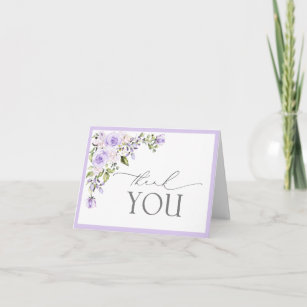 Elegant Lilac Lavender Floral Thank You Card