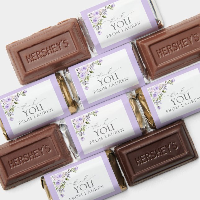 Elegant Lilac Lavender Floral Thankyou Shower Hershey's Miniatures (Assorted)