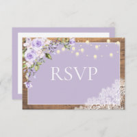 Elegant Lilac Lavender Rustic Wood Lace Wedding