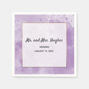Elegant Lilac Lavender watercolor wedding Napkins