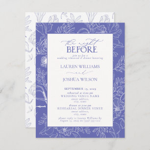 Elegant Lilac Lavender Wedding Rehearsal Dinner Invitation