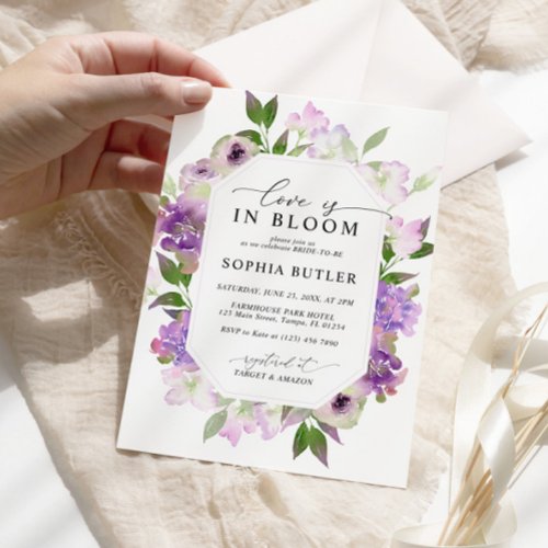 Elegant Lilac Love is in Bloom Shower Invitation