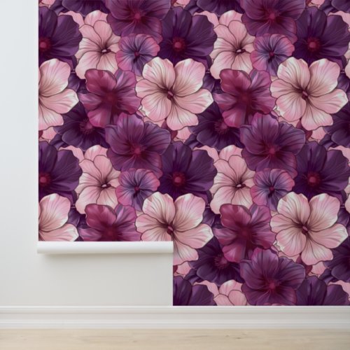 Elegant Lilac Maroon Floral Blooms  Wallpaper