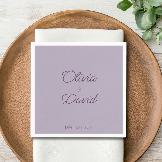 Elegant lilac Minimalist Wedding Napkins (Creator Uploaded)