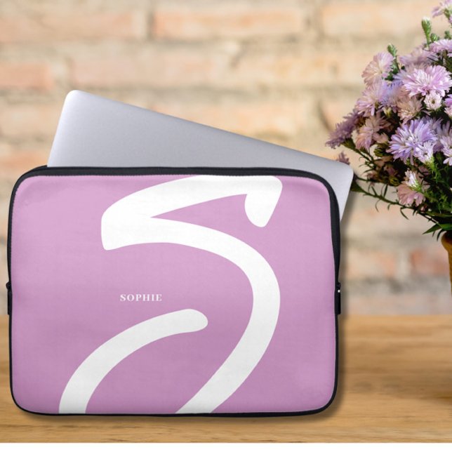 Elegant Lilac Monogram Laptop Sleeve (Creator Uploaded)