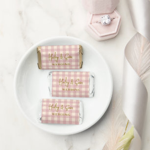 Elegant lilac pink preppy gingham plaid wedding hershey's miniatures