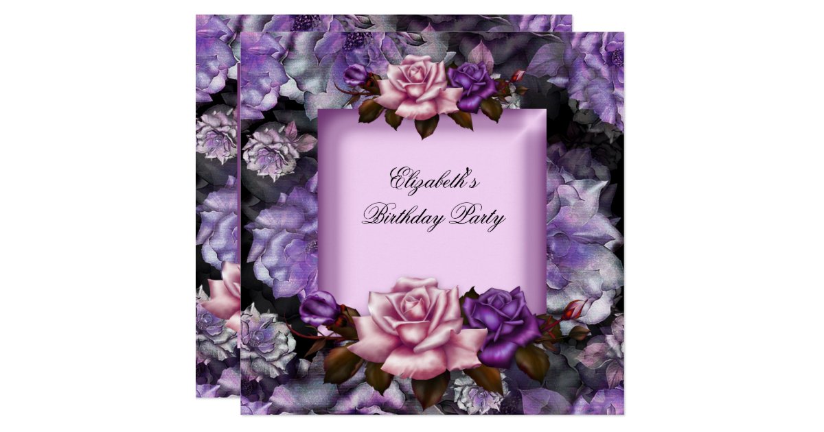 Elegant Lilac Pink Purple Flowers Birthday Party ...