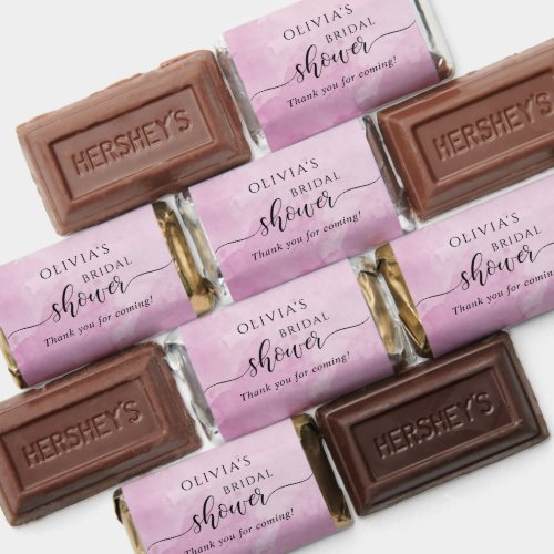 Elegant Lilac Pink Watercolor Bridal  Baby Shower Hersheys Miniatures