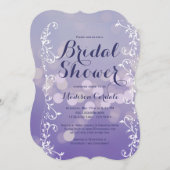 Elegant Lilac Purple Bridal Shower Invitations (Front/Back)