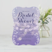 Elegant Lilac Purple Bridal Shower Invitations (Standing Front)