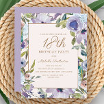 Elegant Lilac Purple Floral Greenery 18th Birthday Invitation<br><div class="desc">Beautiful and elegant lilac purple floral and greenery botanical watercolor 18th birthday party invitation on a cream/white background.  Contact us for help with customization or to request matching or coordinating products.</div>