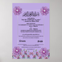 Elegant Lilac Purple Floral Pearl Islamic Nikah
