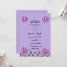 Elegant Lilac Purple Floral Pearl Wedding