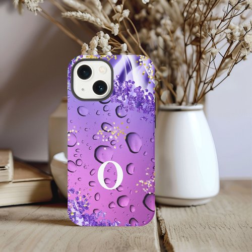 Elegant Lilac Purple Marble Fantasy Water Droplets iPhone 13 Mini Case