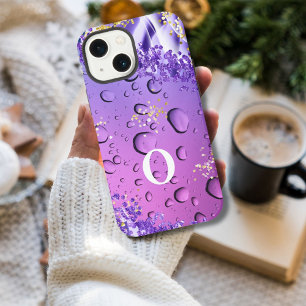 Elegant Lilac Purple Marble Fantasy Water Droplets iPhone 13 Mini Case