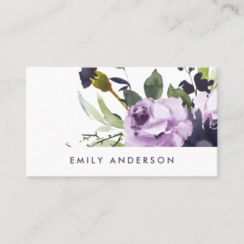 ELEGANT LILAC PURPLE ROSE PEONY FLORAL BUNCH BUSINESS CARD