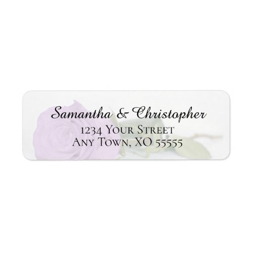 Elegant Lilac Purple Rose Wedding Return Address Label