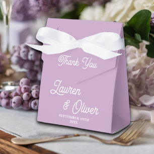 Elegant Lilac Purple Script Minimalist Wedding Favor Boxes