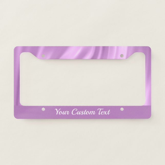 Elegant Lilac Purple Swirl Pattern Custom Unique License Plate Frame (Front)