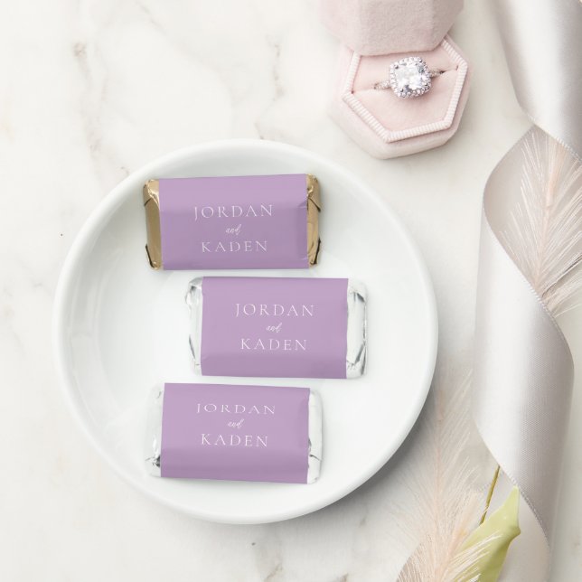 Elegant Lilac Script Monogram Wedding Hershey's Miniatures (Wedding)