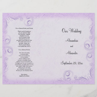 Elegant Lilac Scrollwork Wedding Program