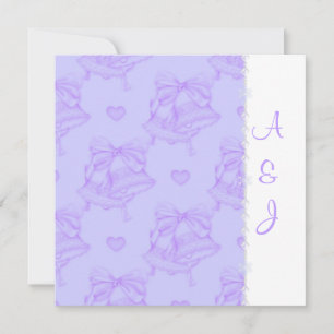 ELEGANT LILAC WEDDING BELLS INVITATION SQUARE