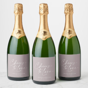 Elegant Lilac Wedding Champagne Bottle Label