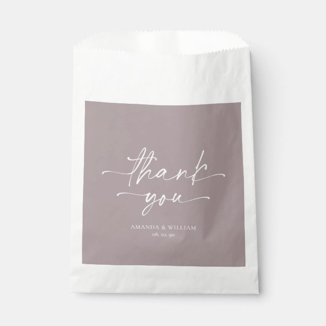 Elegant Lilac Wedding Favor Bag (Front)
