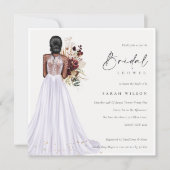 Elegant Lilac Wedding Gown Bridal Shower Invite (Front)