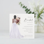 Elegant Lilac Wedding Gown Bridal Shower Invite (Standing Front)
