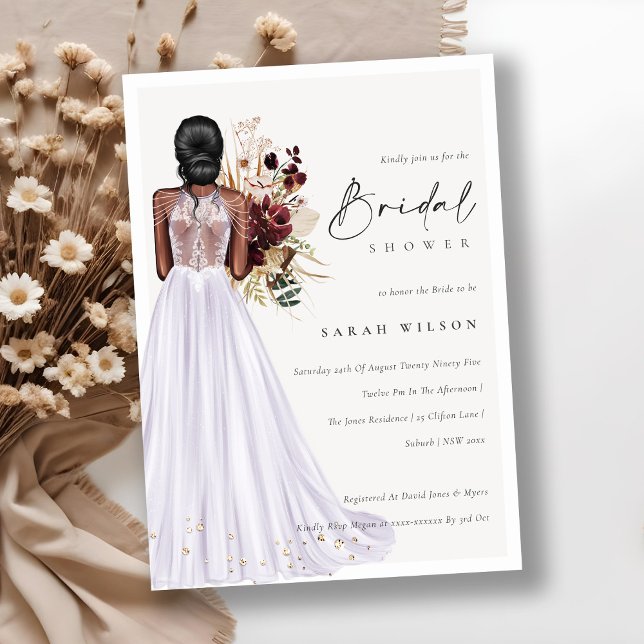 Elegant Lilac Wedding Gown Bridal Shower Invite (Creator Uploaded)