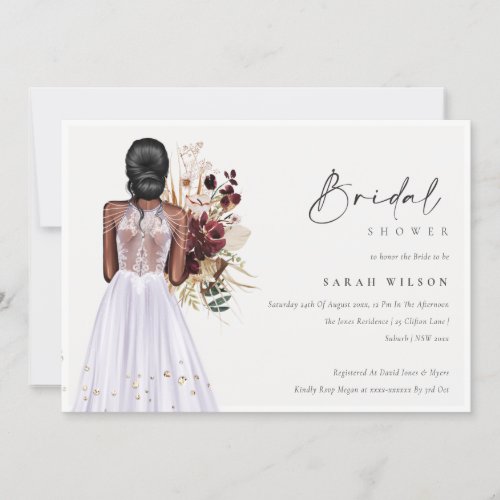 Elegant Lilac Wedding Gown Bridal Shower Invite