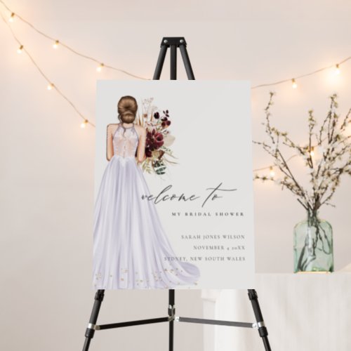  Elegant Lilac Wedding Gown Bridal Shower Welcome Foam Board