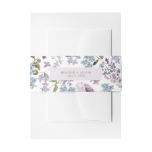 Elegant Lilac Wedding Invitation Belly Band