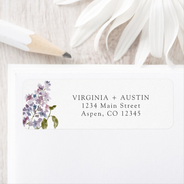 Elegant Lilac Wedding Label (Elegant Lilac Wedding Address Label by Painted Paperie
)