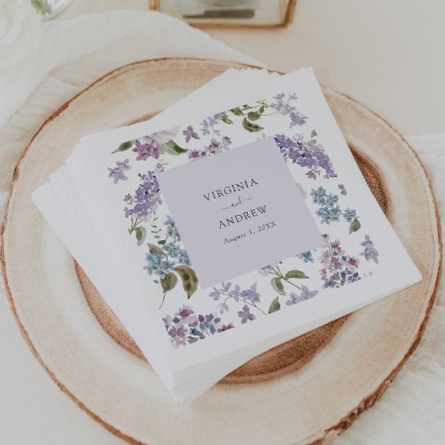 Elegant Lilac Wedding Napkins (Elegant Lilac Wedding Napkins by Painted Paperie
)