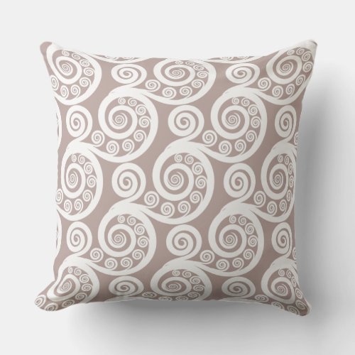 Elegant Lilac  White Fern Frond Throw Pillow