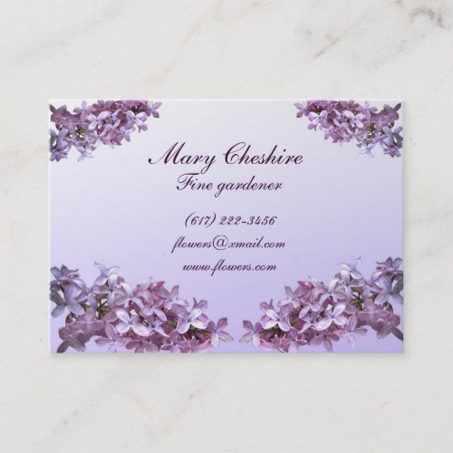 Elegant Lilacs Gardener Business Card Template