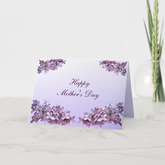 Elegant Lilacs Mothers Day Card (Front)