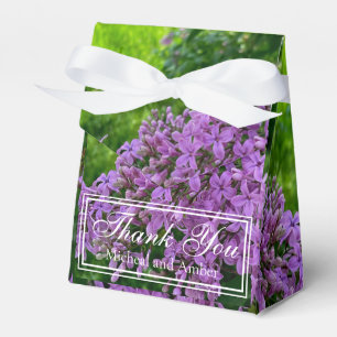 Elegant Lilacs purple lavender floral Thank you Favor Boxes