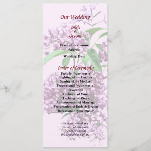 Elegant Lilacs Wedding Program