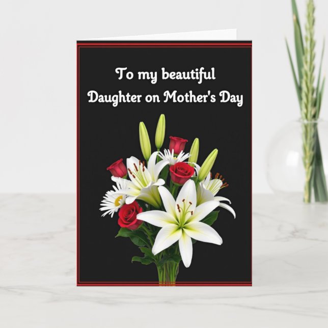 Elegant Lilies Mothers Day Card (Front)