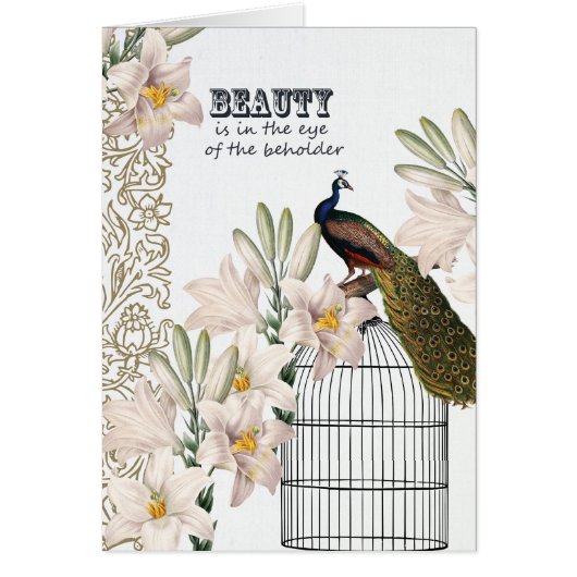 Elegant Lilies Peacock Cards (Front)