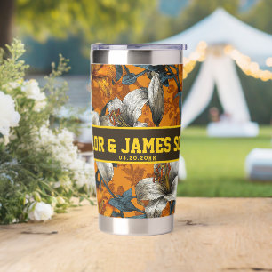 Elegant Lilies Travel Cups For Wedding Insulated Tumbler